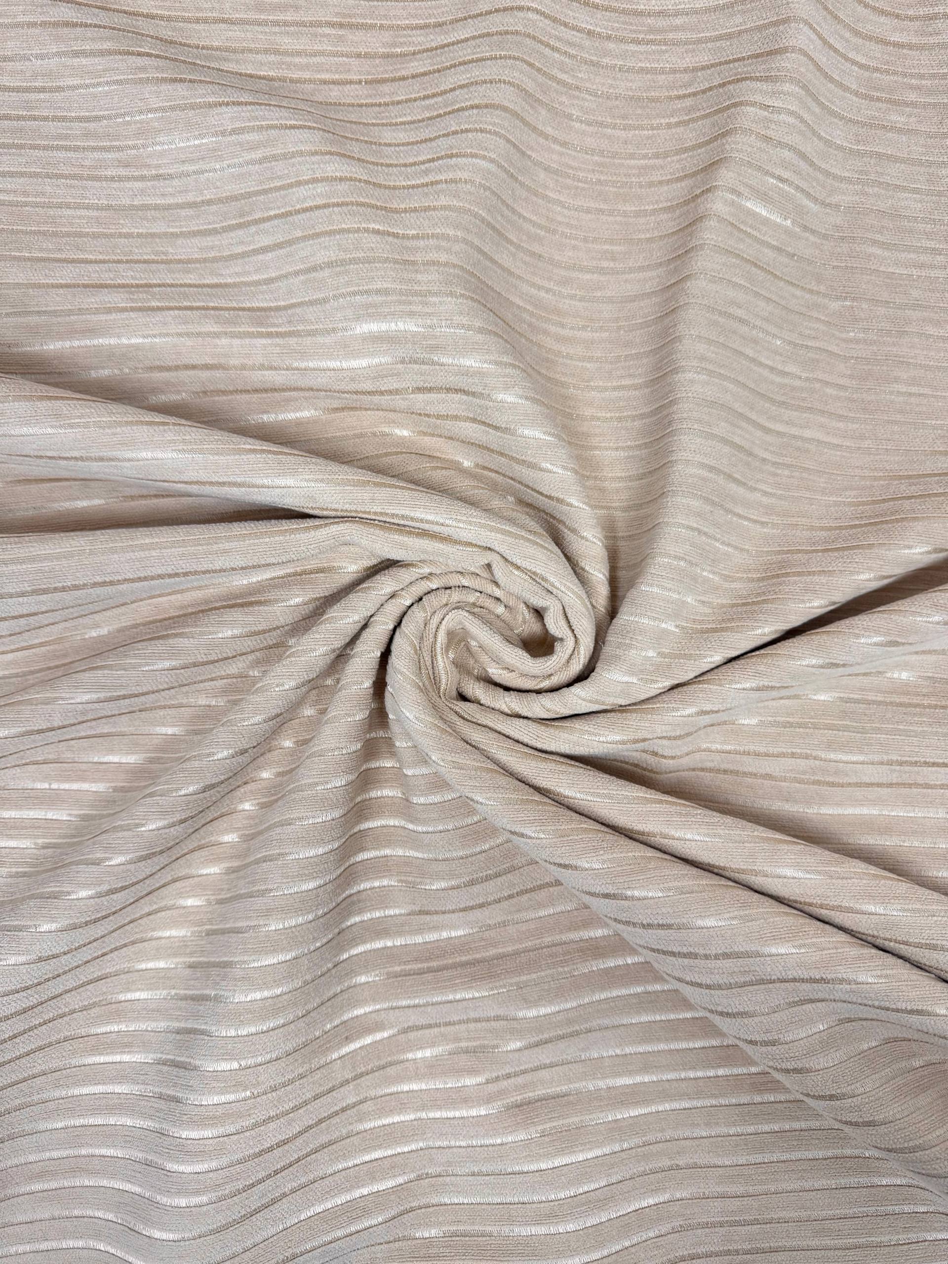 Lux Kapuçino Fitil Desenli Şönil Pike Kumaş