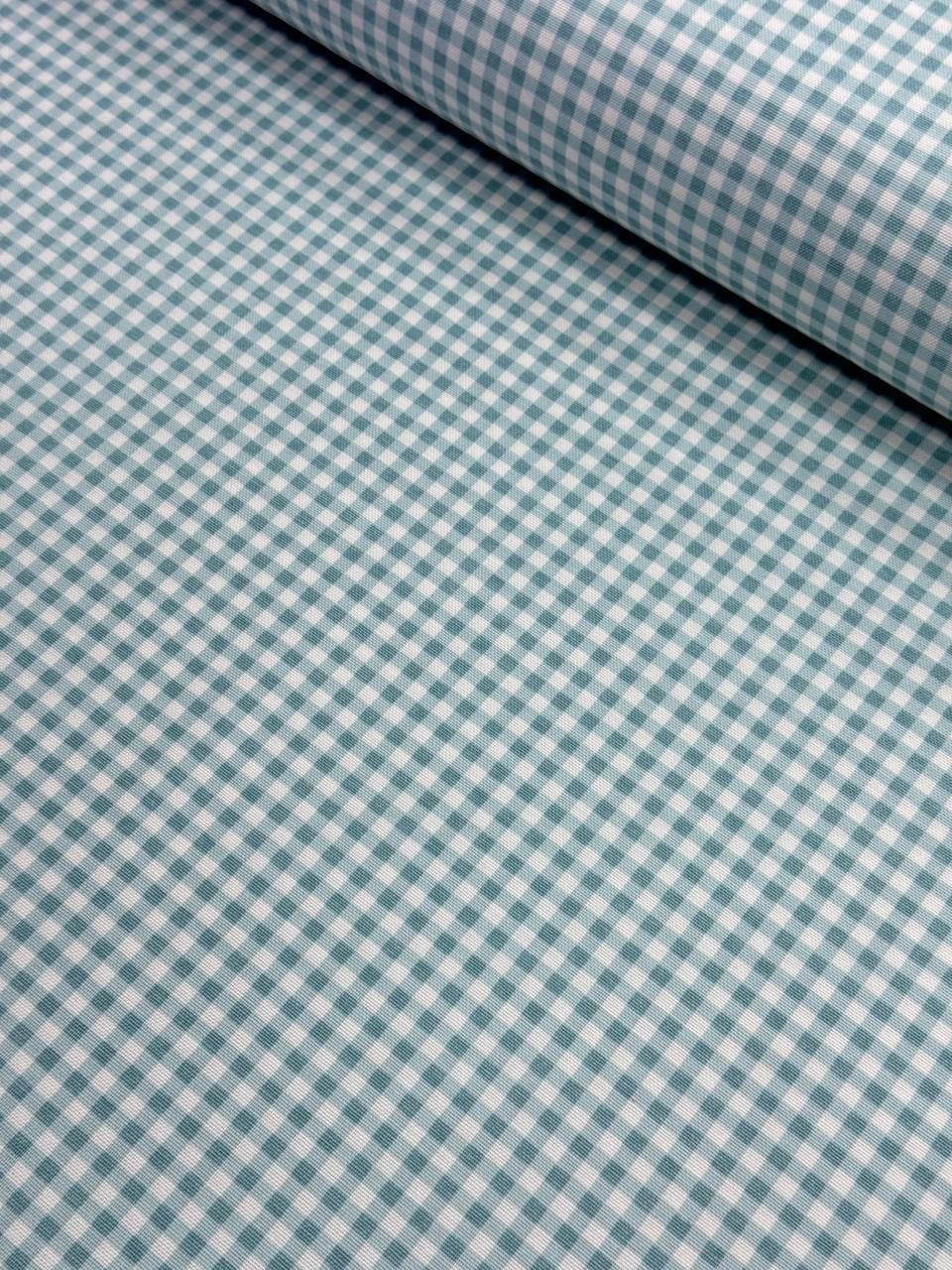 قماش بطة غينغهام أخضر نيلي - قماش بطة