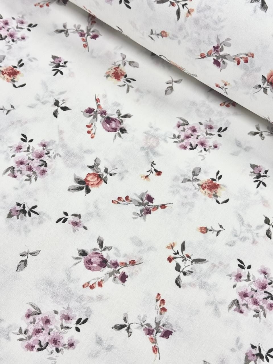 Wella Gül Desen %100 Pamuk Nevresimlik Poplin Kumaş