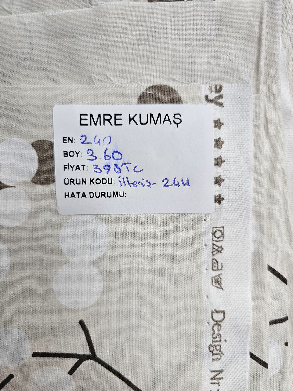 Desenli Nevresimlik Poplin Kumaş