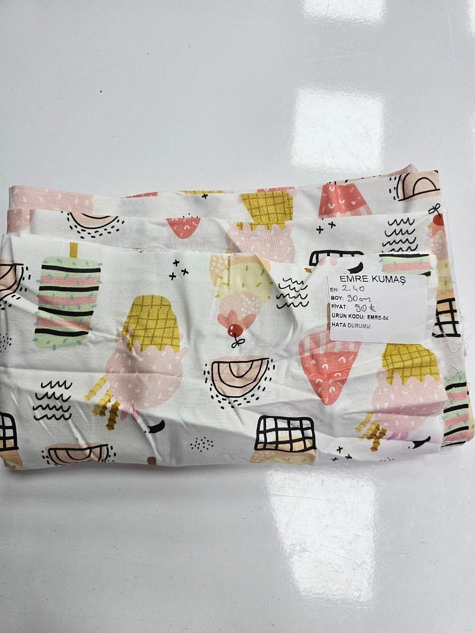 Poplin Duvet Cover Fabric with Ice Cream Pattern
