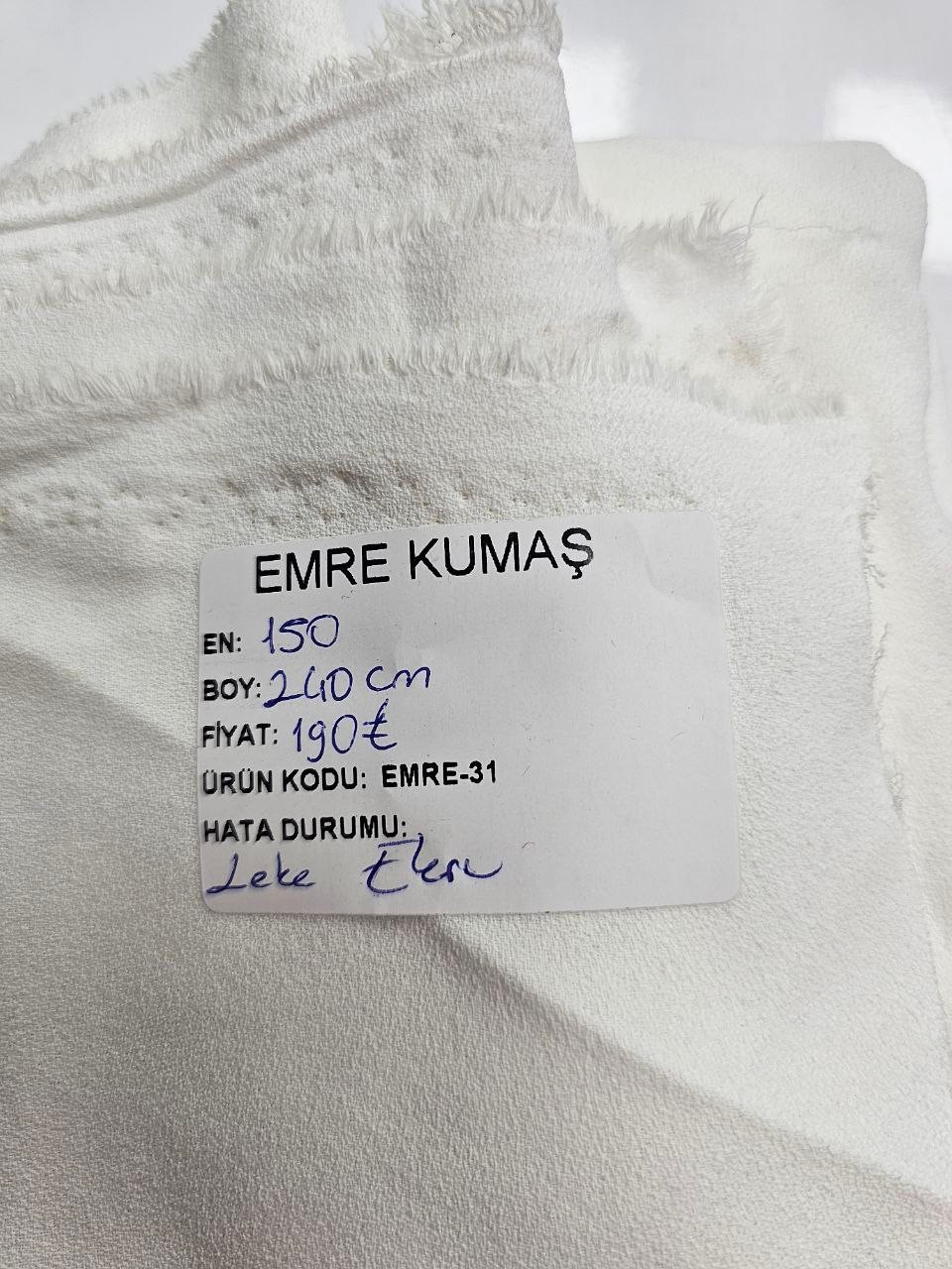 Giyimlik Ekru Renk Krep Kumaş
