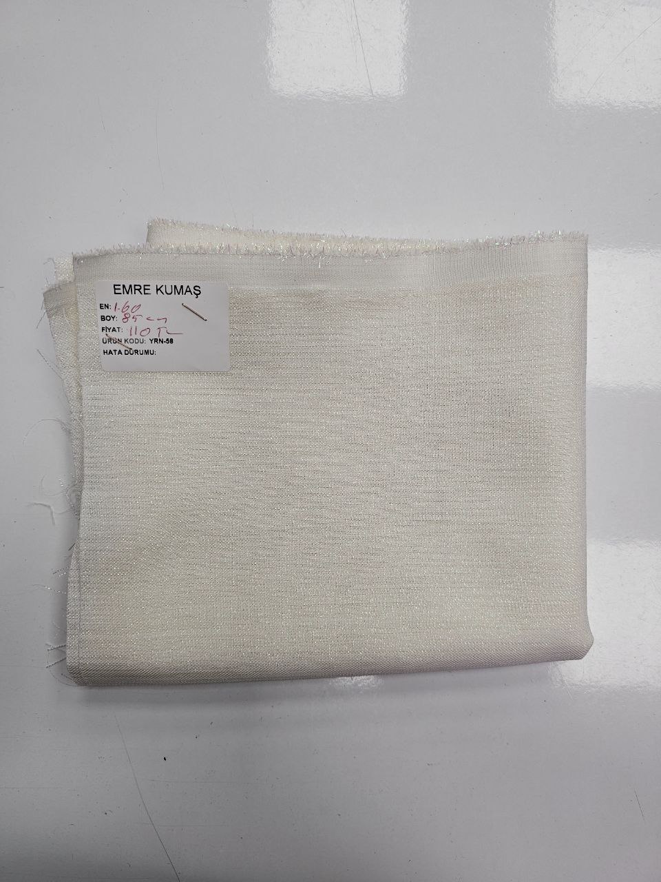 Cream Colored Glittery Gardenia Fabric