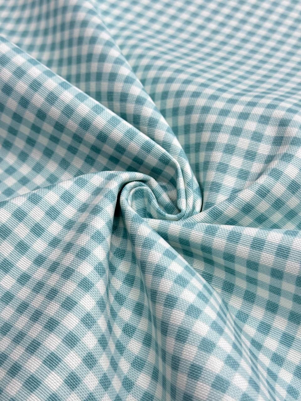 قماش بطة غينغهام أخضر نيلي - قماش بطة