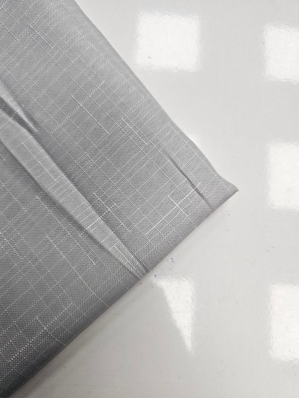 Grey Openwork Swedish Linen Fabric