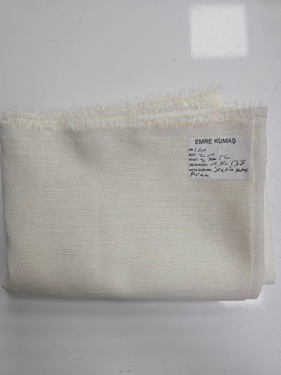 Cream Glitter Gardenia Fabric