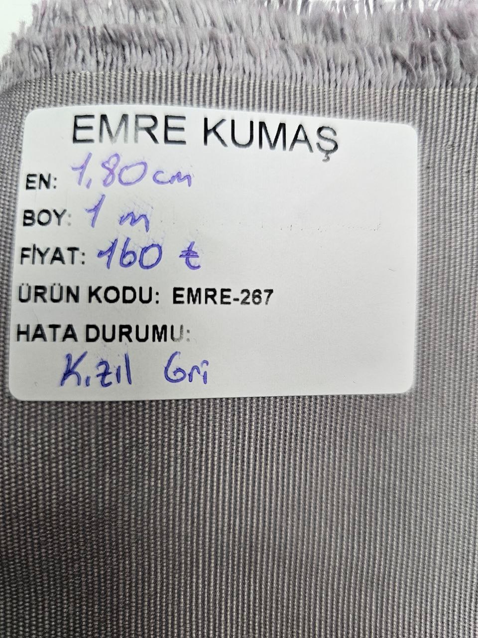 Kızıl Gri Renk Duck Kumaş
