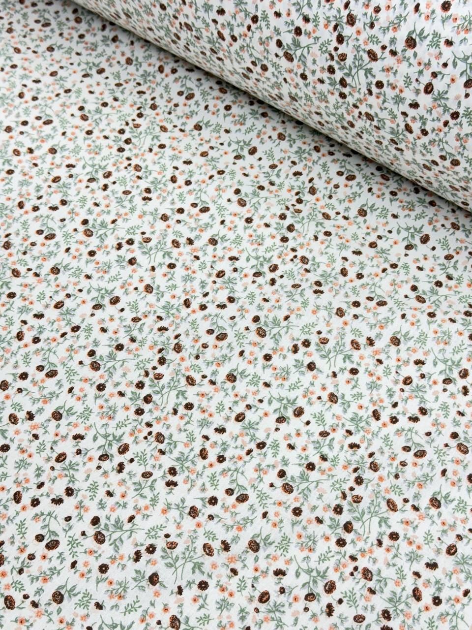 Çıtır Çiçek Desenli İthal Poplin Kumaş