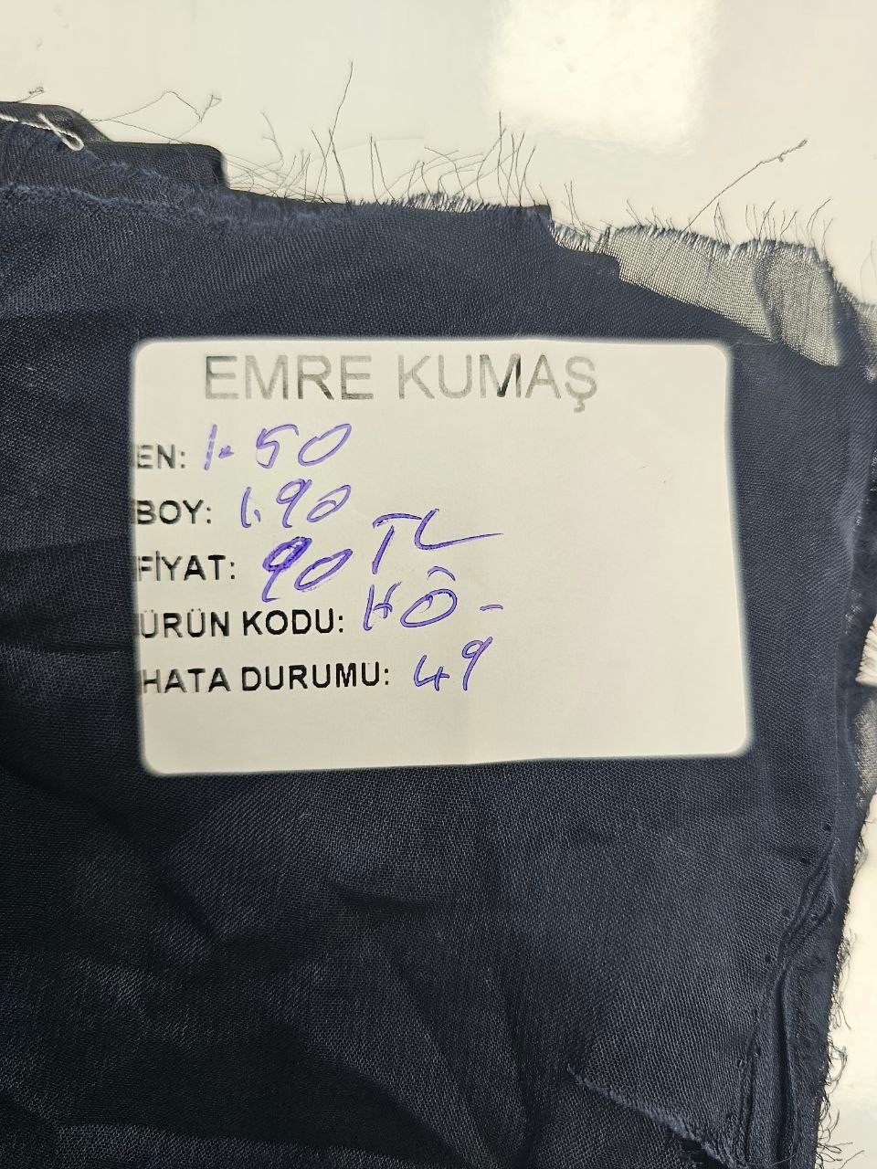 Koyu Lacivert Renk Şifon Kumaş