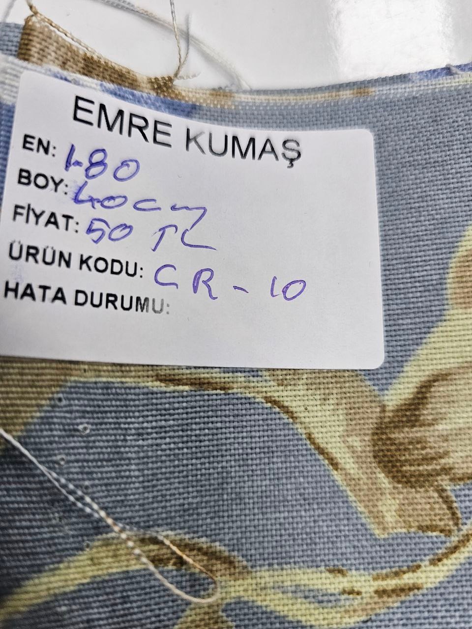 Kuş Desenli İndigo Duck Kumaş