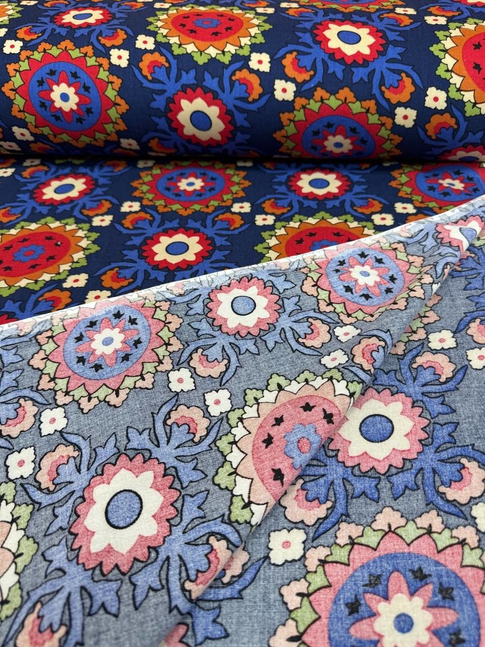 Motif Desen Pamuklu Empirme Viskon Kumaş