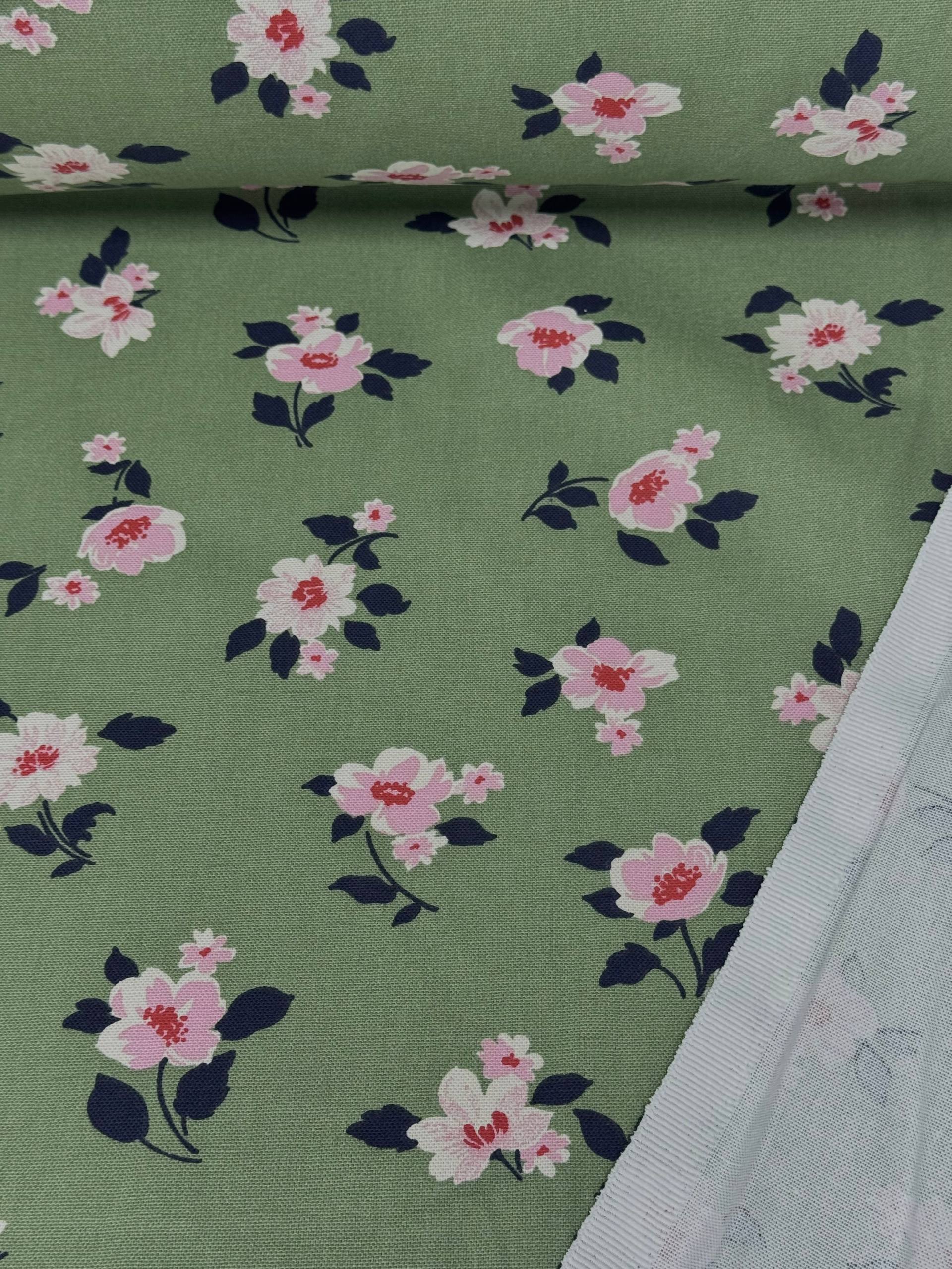 Flower Garden Patterned Duck Fabric - Duck Cloth