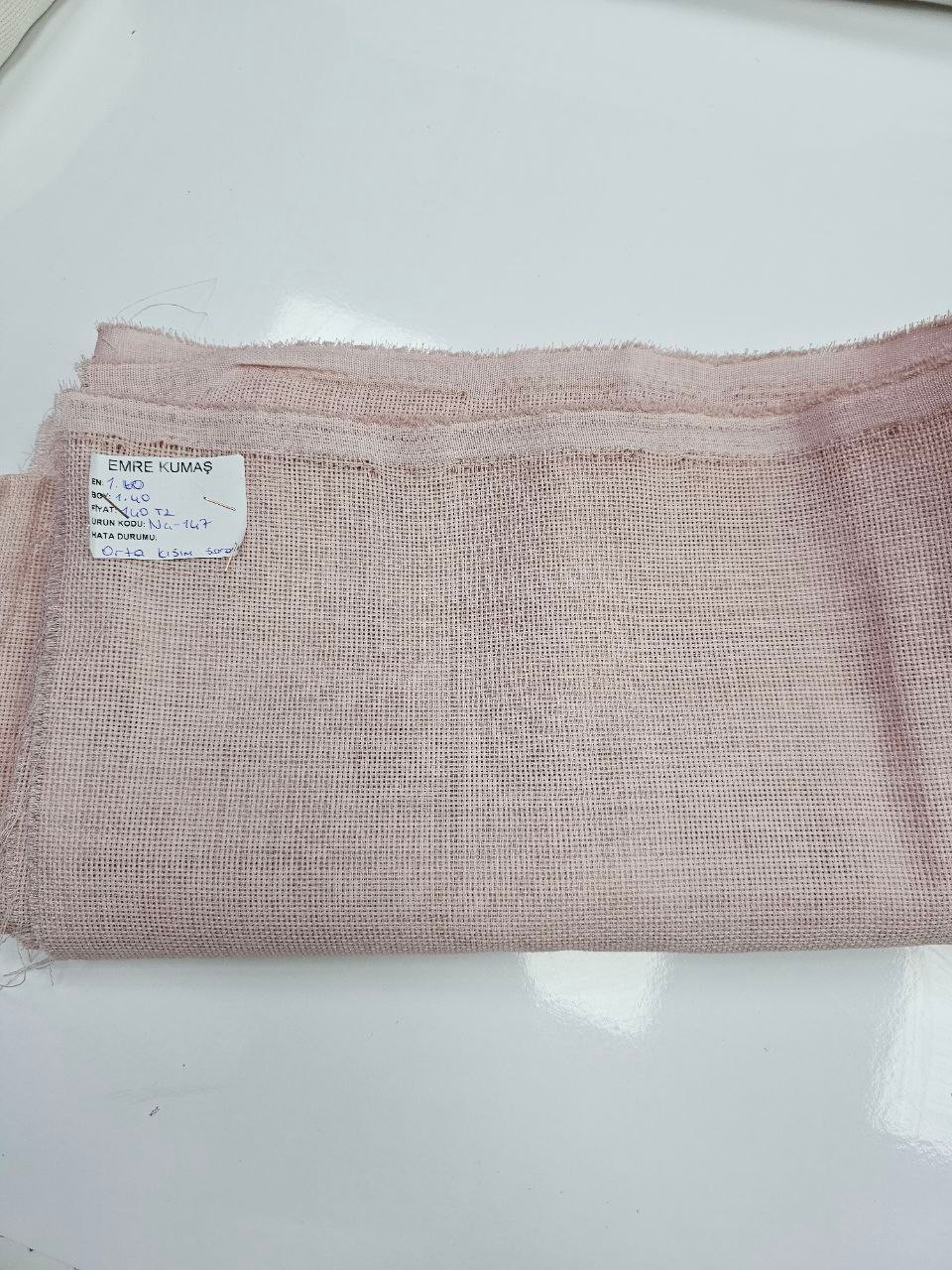 Pudra Renk Simsiz Linen Kumaş