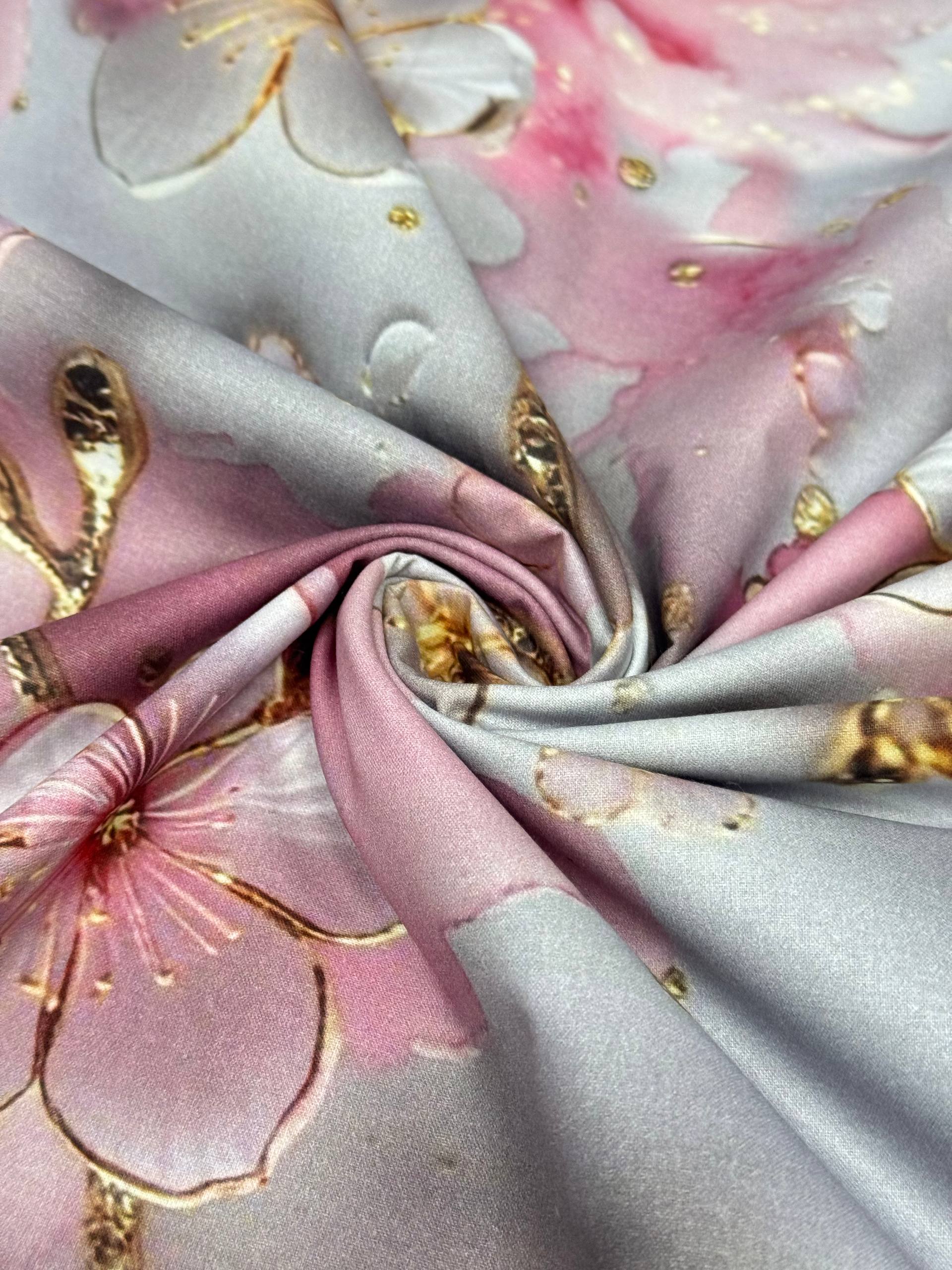 Dijital Baskı Desenli Nevresimlik Poplin Kumaş