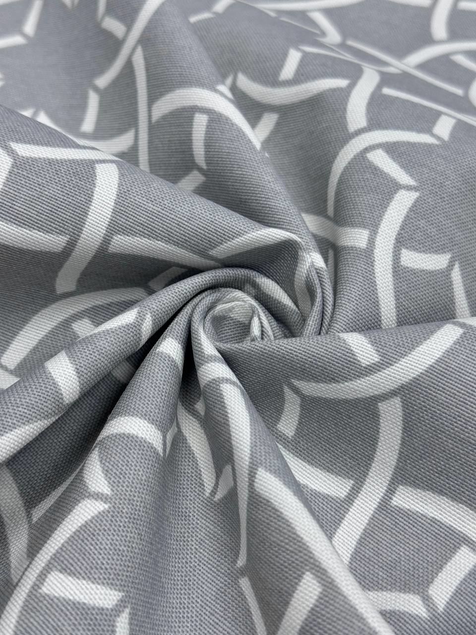 قماش بطة رمادي اللون بنقشة نجمة دائرية - قماش بطة