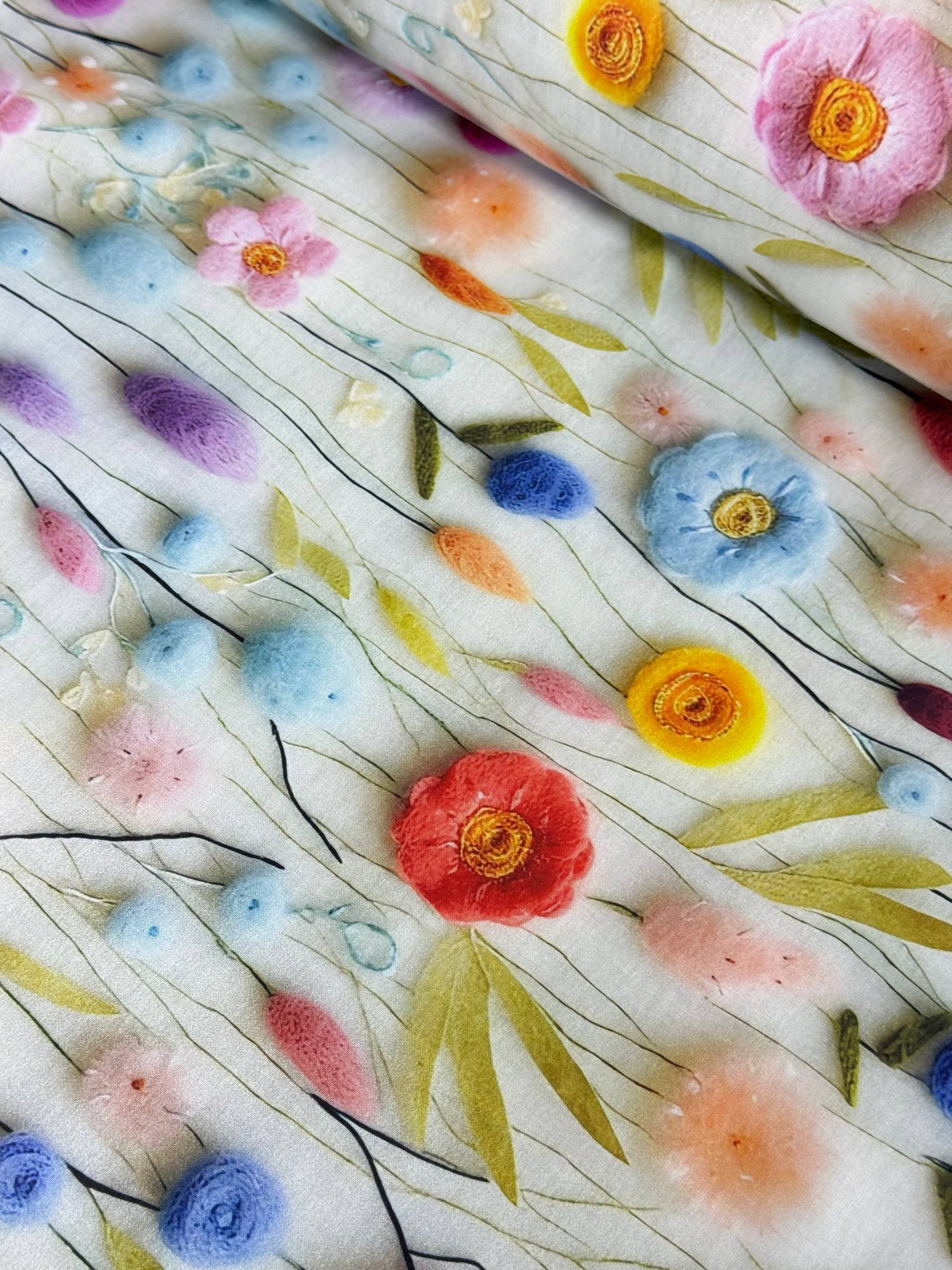 Dijital Baskı Desenli Nevresimlik Poplin Kumaş