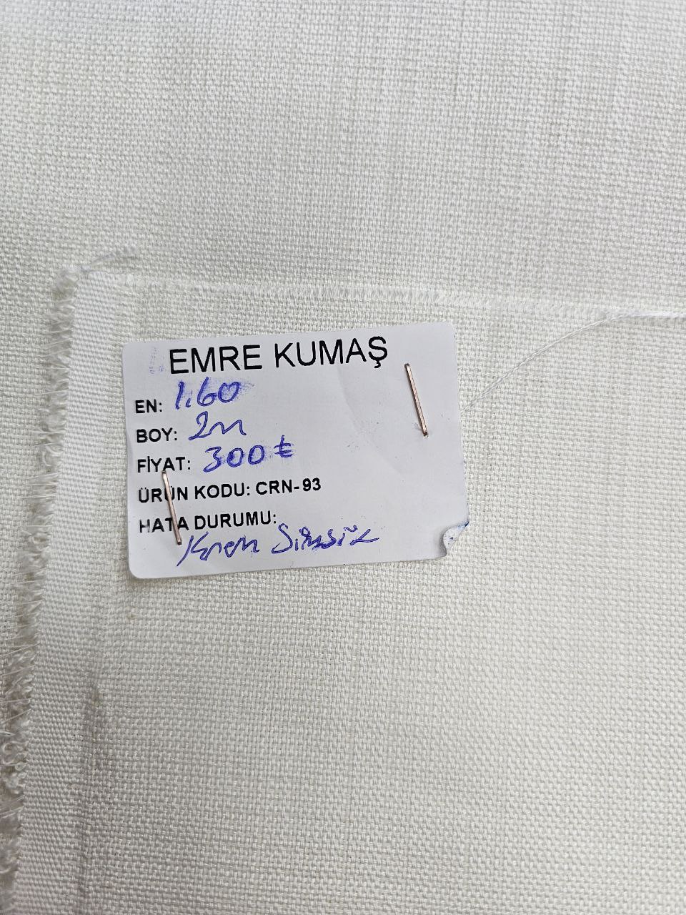 Ekru Renk Simsiz Gardenya Kumaş
