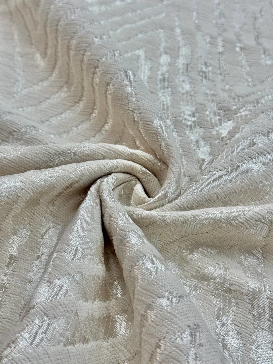 Kapuçino Zigzag Desenli Şönil Pike Kumaş