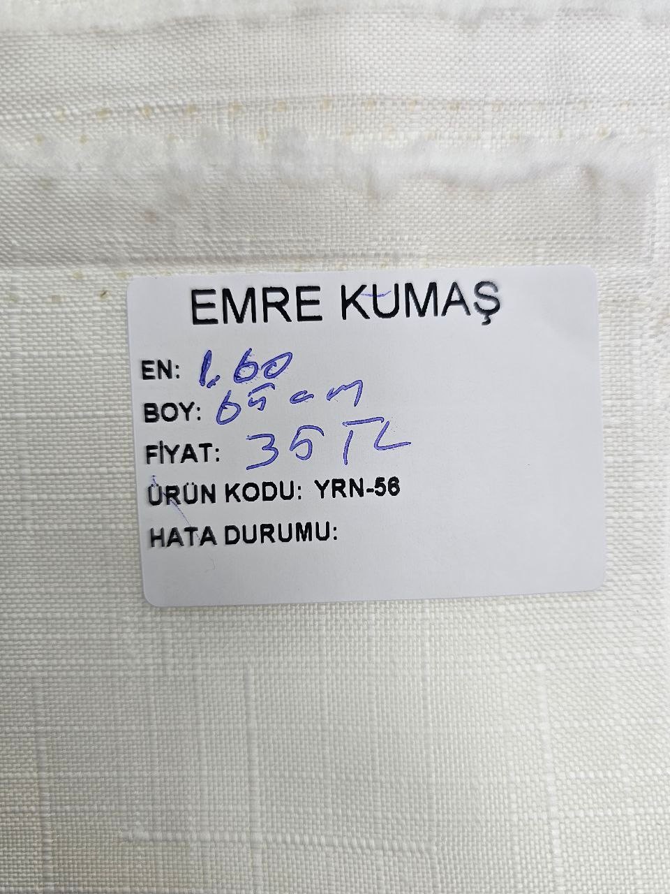 Ekru Ajursuz İsveç Keteni Kumaş