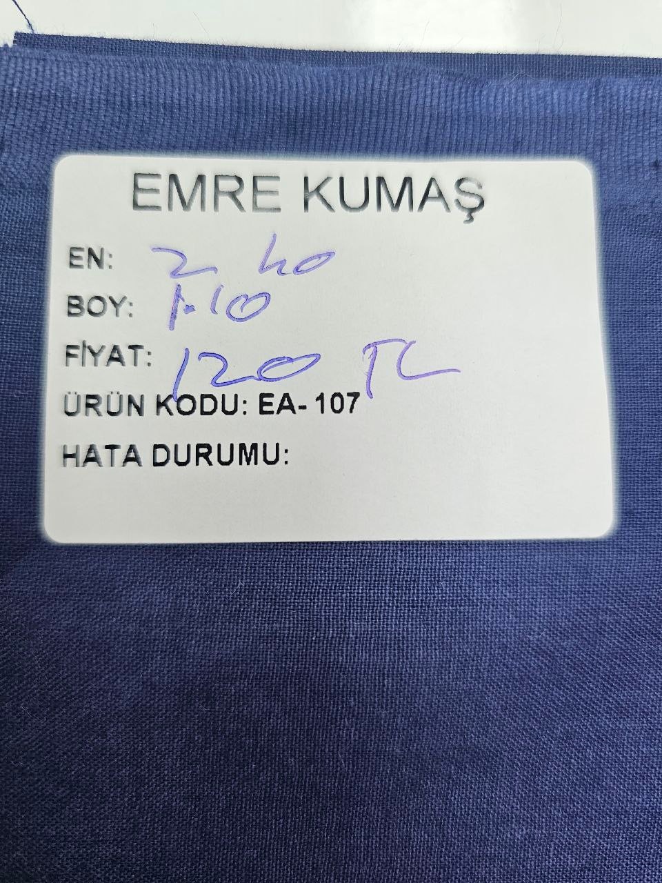 Lacivert Renk Nevresimlik Poplin Kumaş