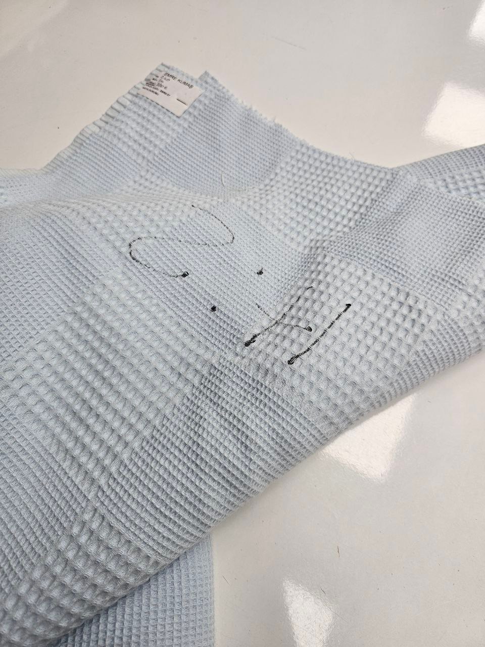 Baby Blue Waffle Pique Fabric