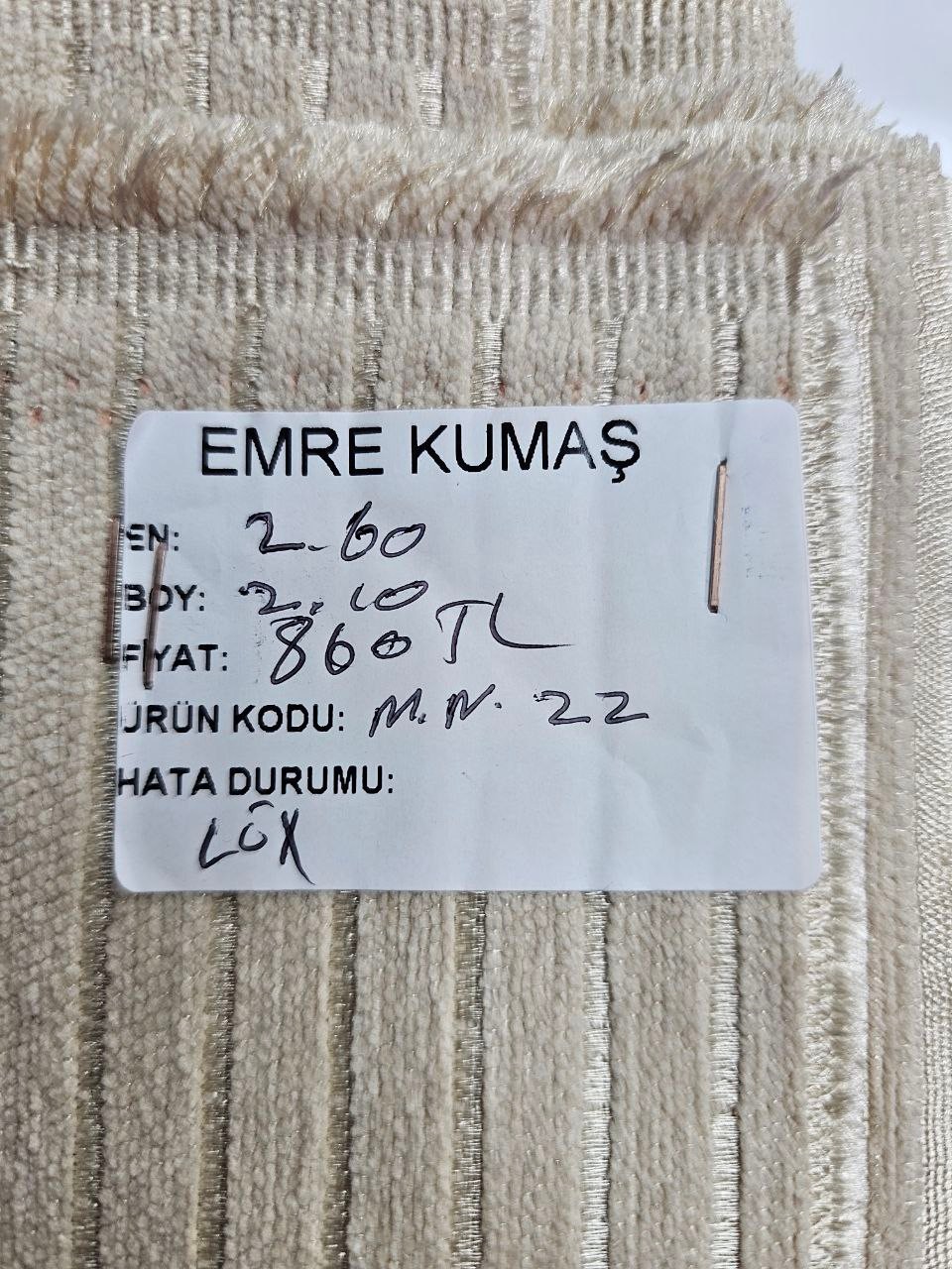 LUX Gri Fitil Desenli Duck Kumaş