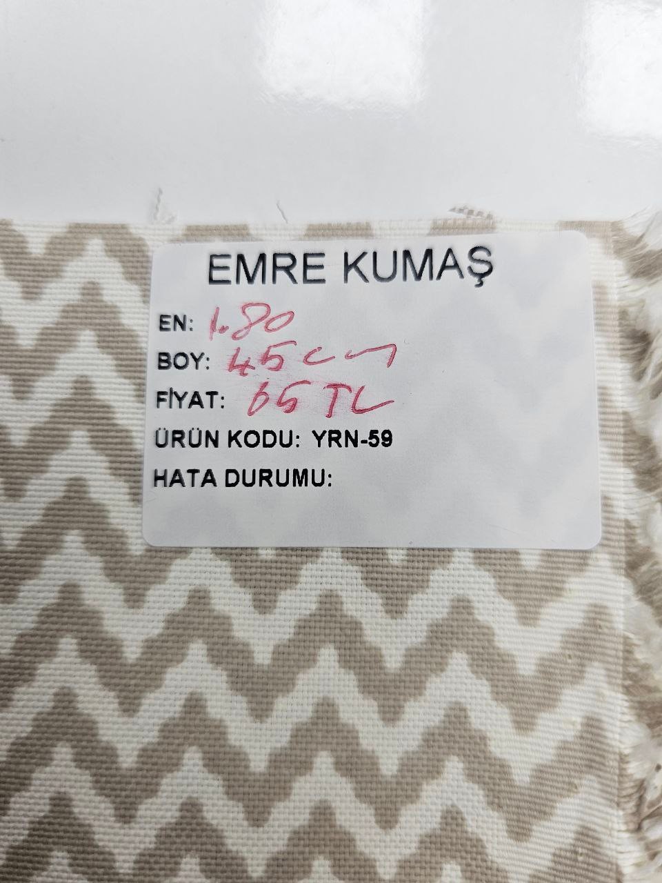 Kapuçino Zigzag Desenli Duck Kumaş