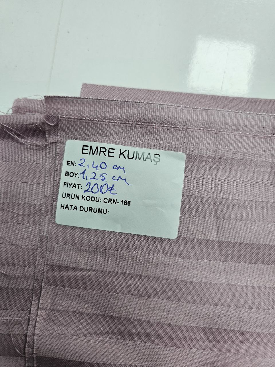 Çizgili Desen Pamuk Saten