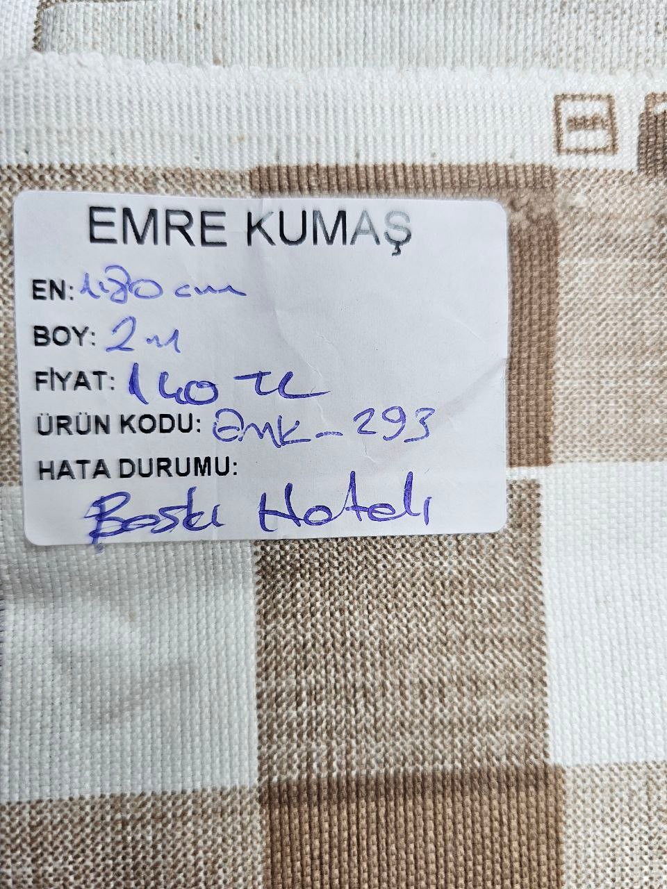 Büyük Kareli Kahverengi Duck Kumaş