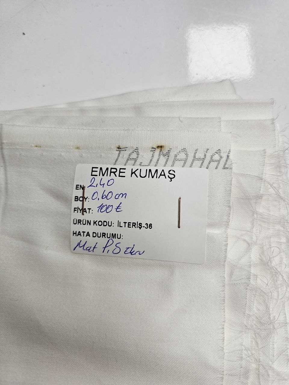 Ekru Renk Mat Pamuk Saten