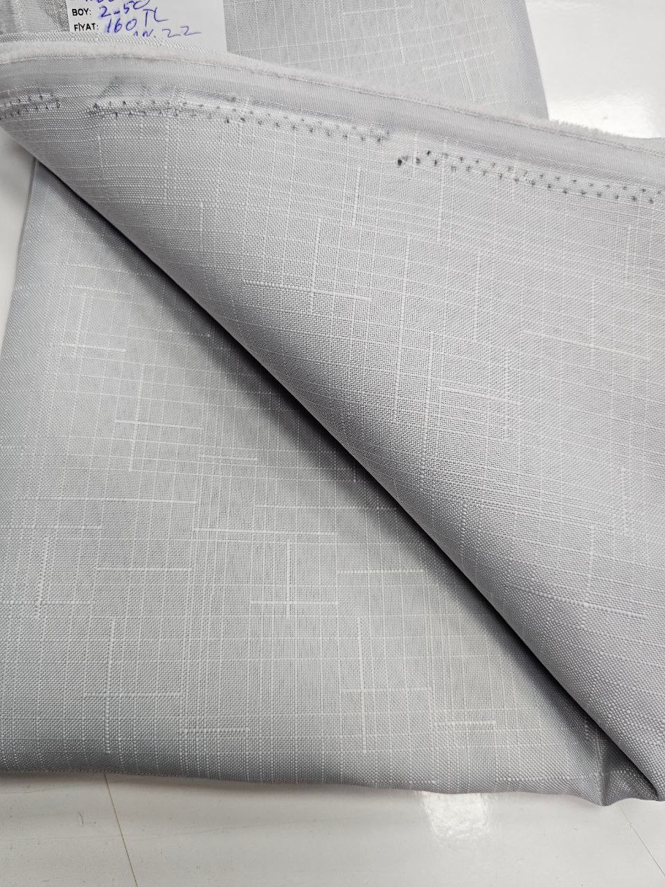 Grey Openwork Swedish Linen Fabric