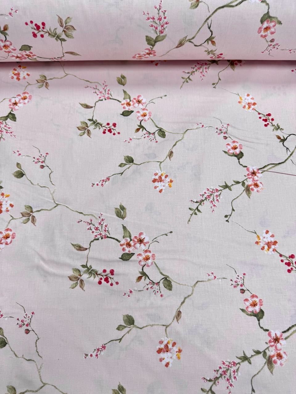 Wella Ihlamur Desen %100 Pamuk Nevresimlik Poplin Kumaş