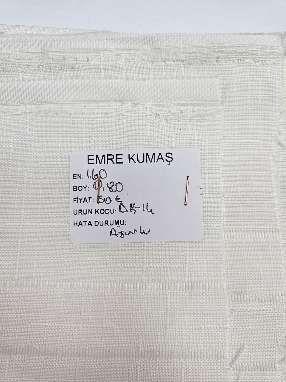 Ekru Ajurlu İsveç Keteni Kumaş