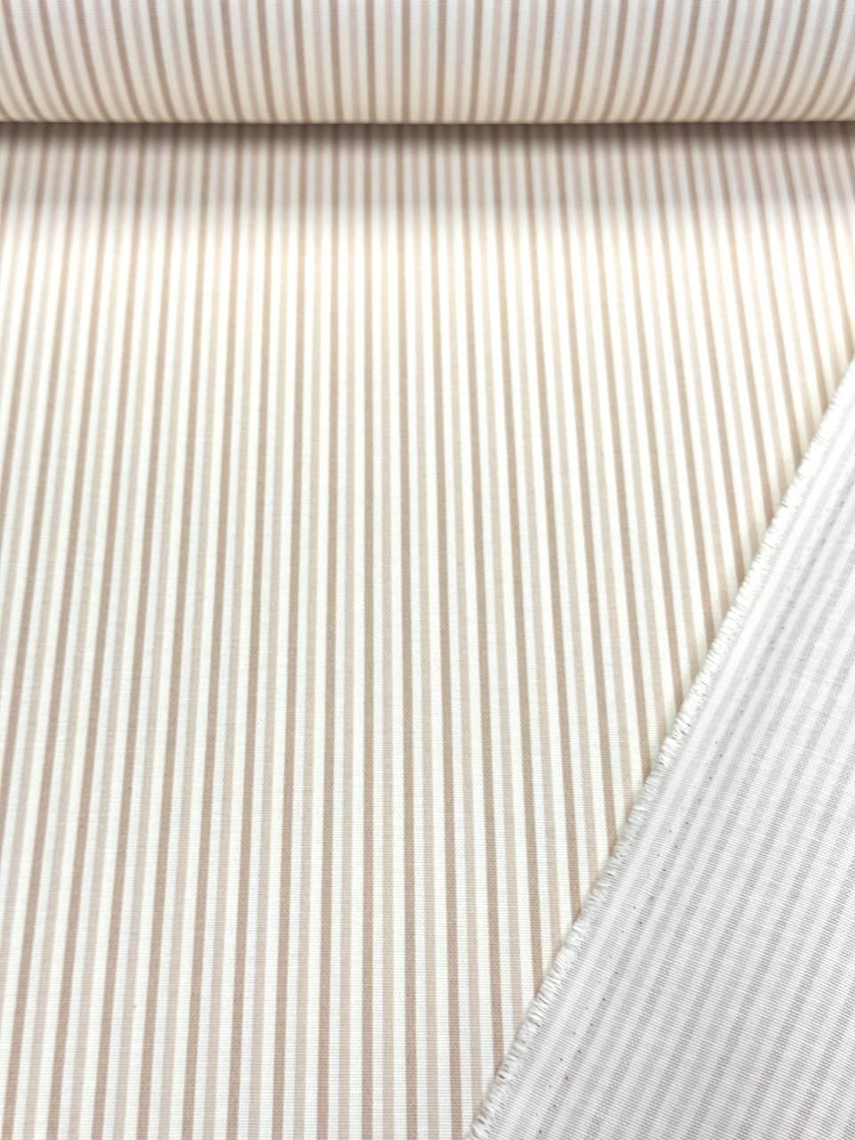 Kapuçino Çizgi Duck Kumaş - Duck Bezi