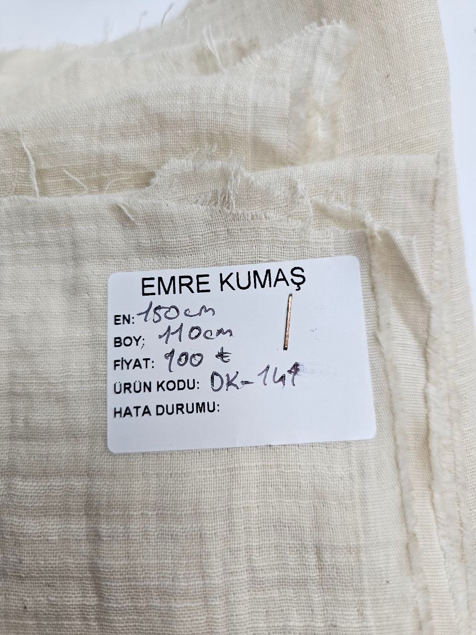 Krem Renk Müslin Bezi Kumaşı