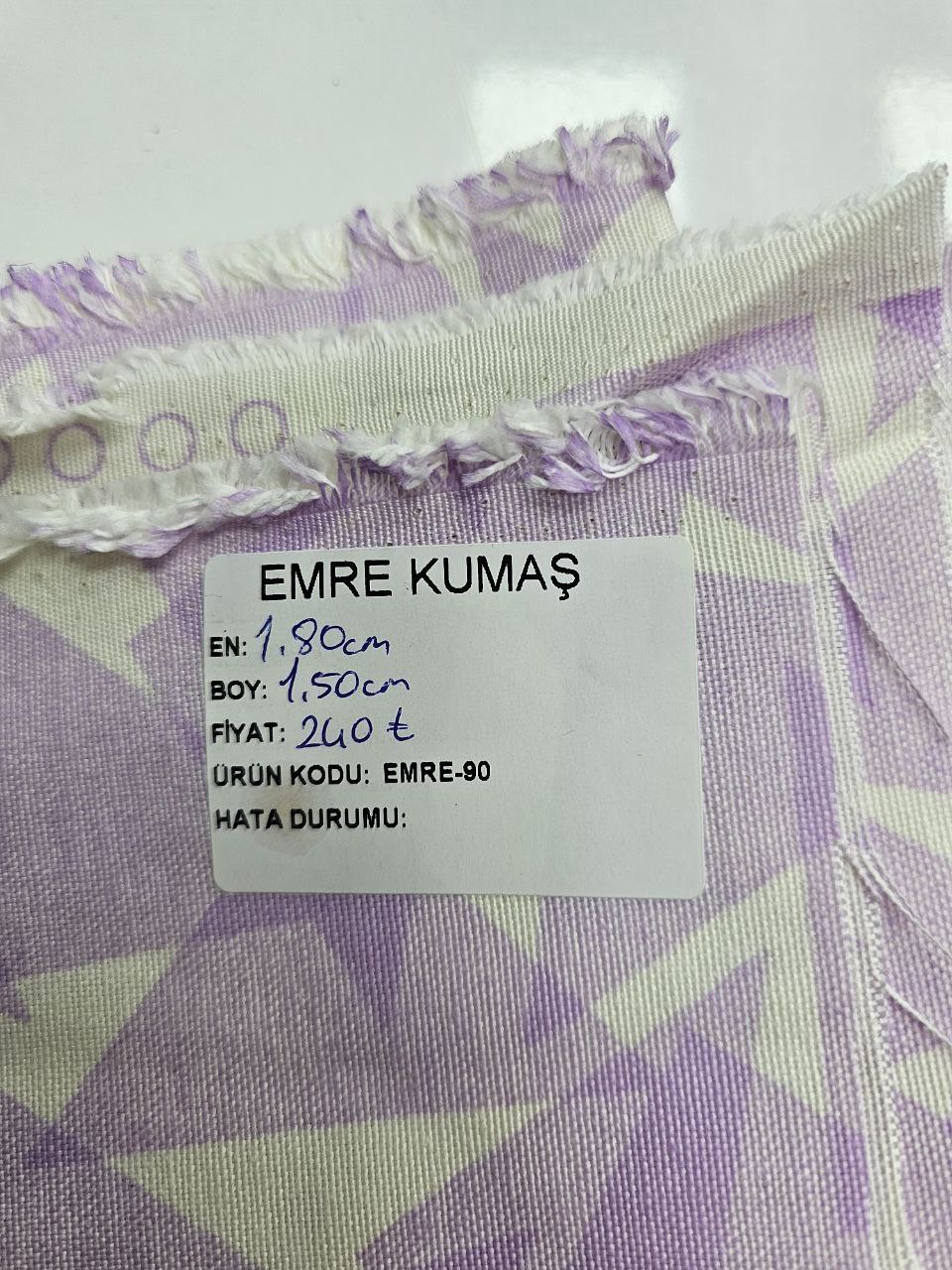 Lilac Triangle Patterned Duck Fabric