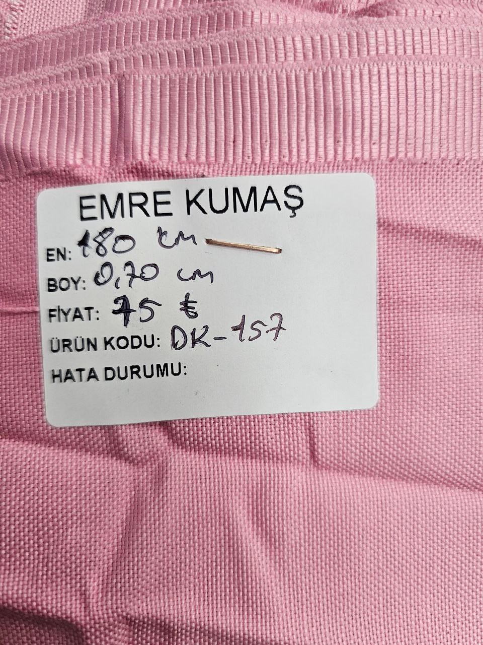 Pembe Renk Duck Kumaş