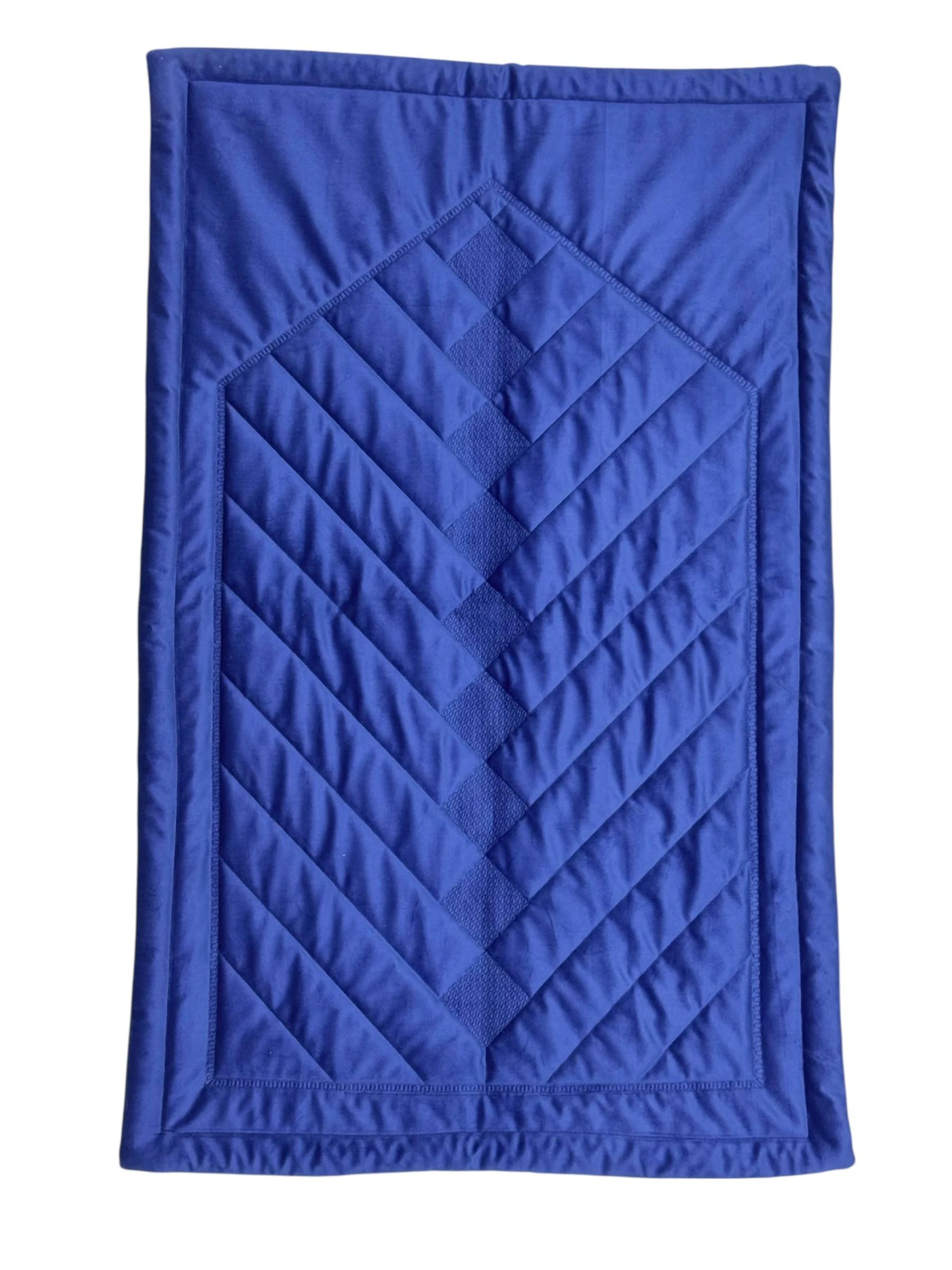 Lacivert Nakış İşlemeli Kadife Seccade