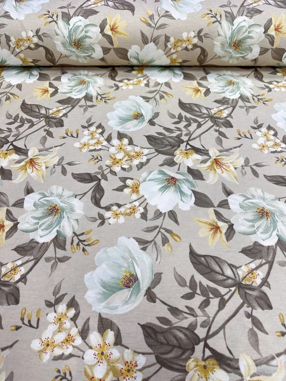 Large Flower Pattern Duck Fabric – Duck Cloth