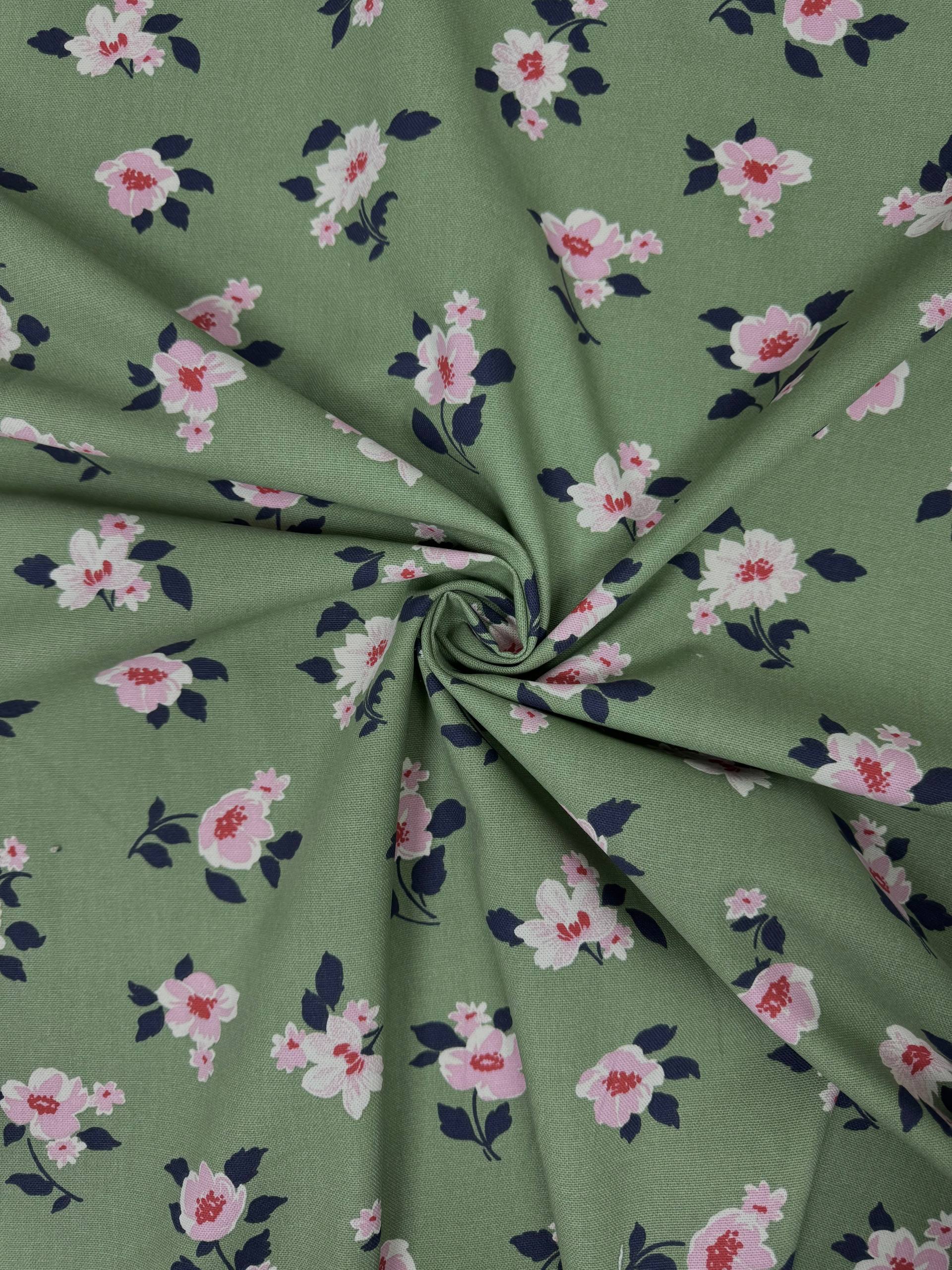 Flower Garden Patterned Duck Fabric - Duck Cloth
