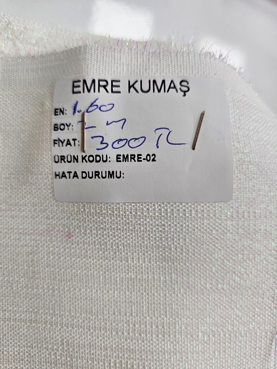 Ekru Renk Simli Gardenya Kumaş
