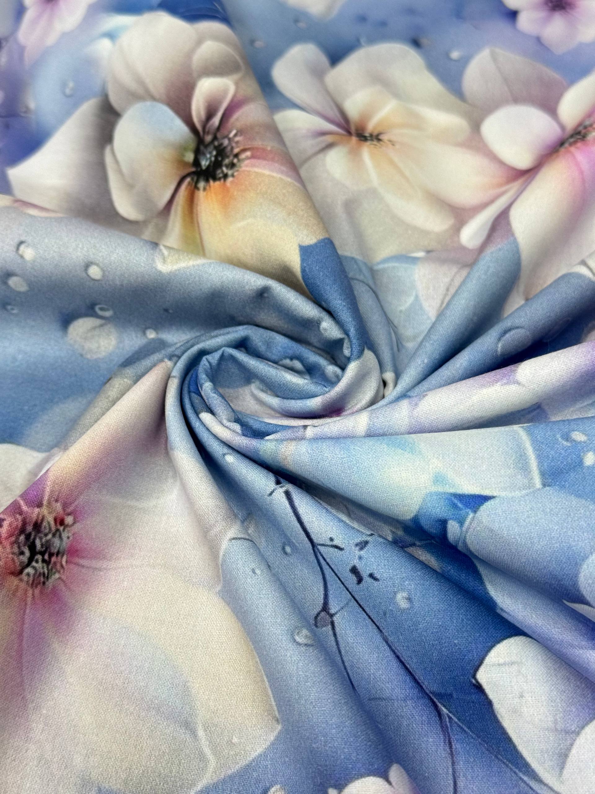 Dijital Baskı Desenli Nevresimlik Poplin Kumaş