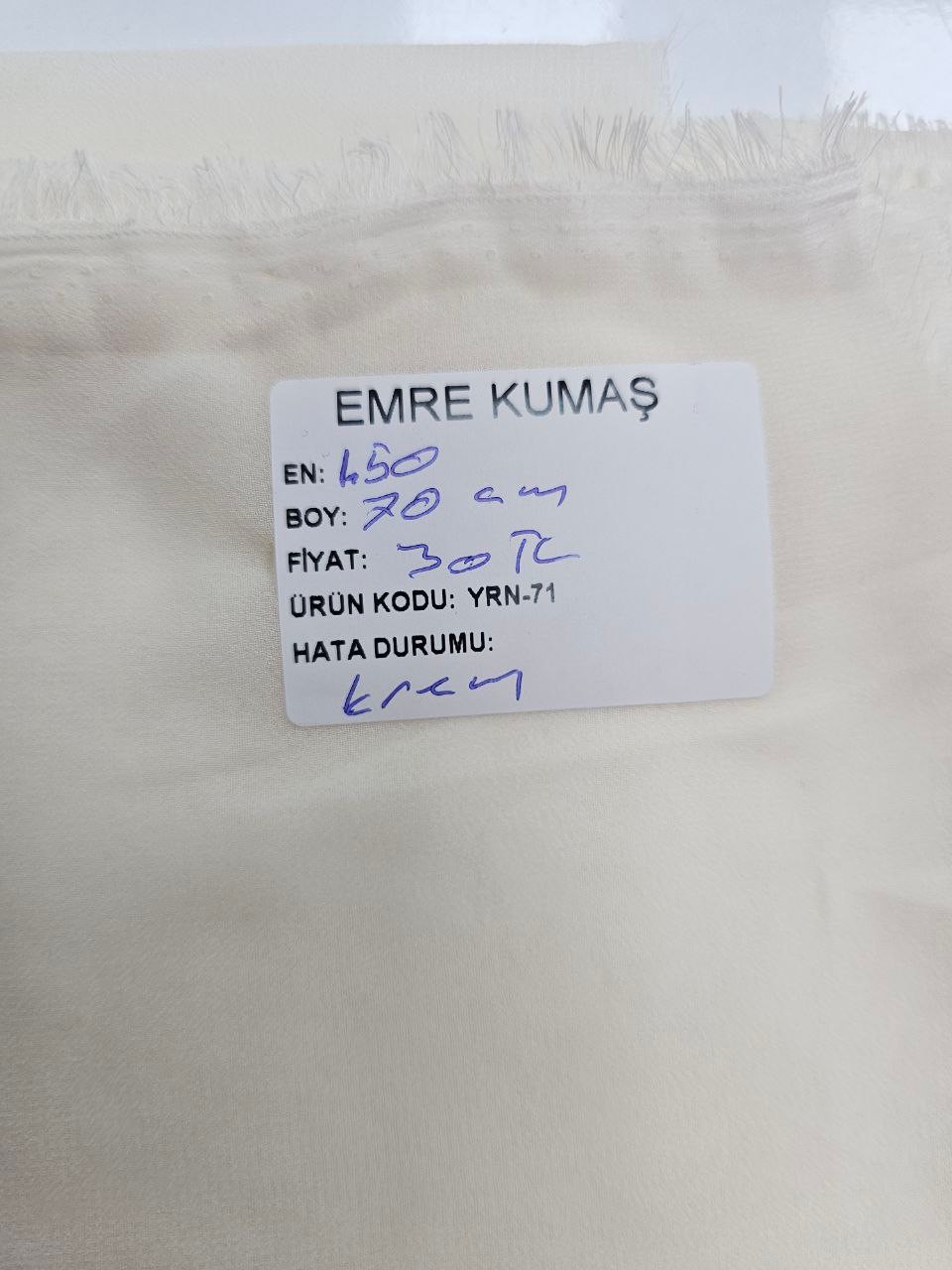 Krem Renk Şifon Kumaş