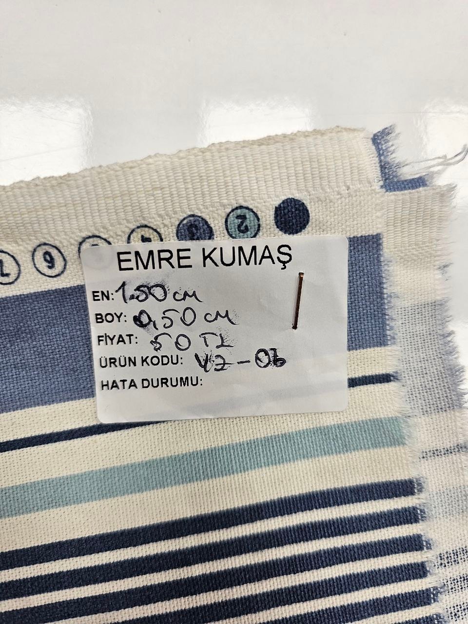 Mavi Çizgi Desenli Duck Kumaş