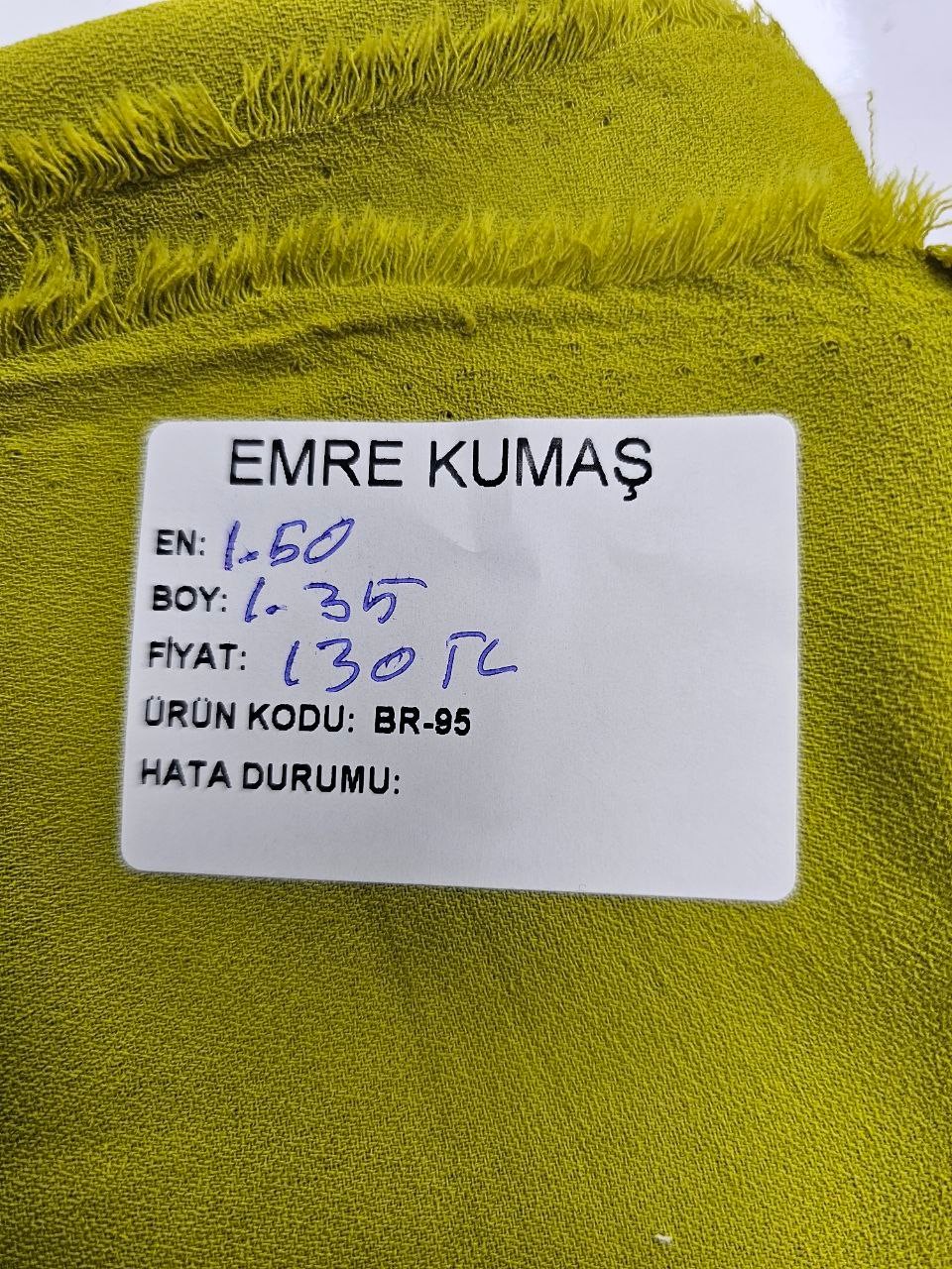 Yağ Yeşili Renk Giyimlik Krep Kumaş