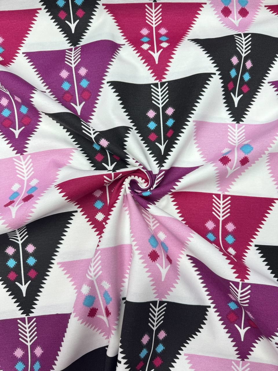 قماش بطة وردي بنمط مثلث أوريجامي - قماش بطة