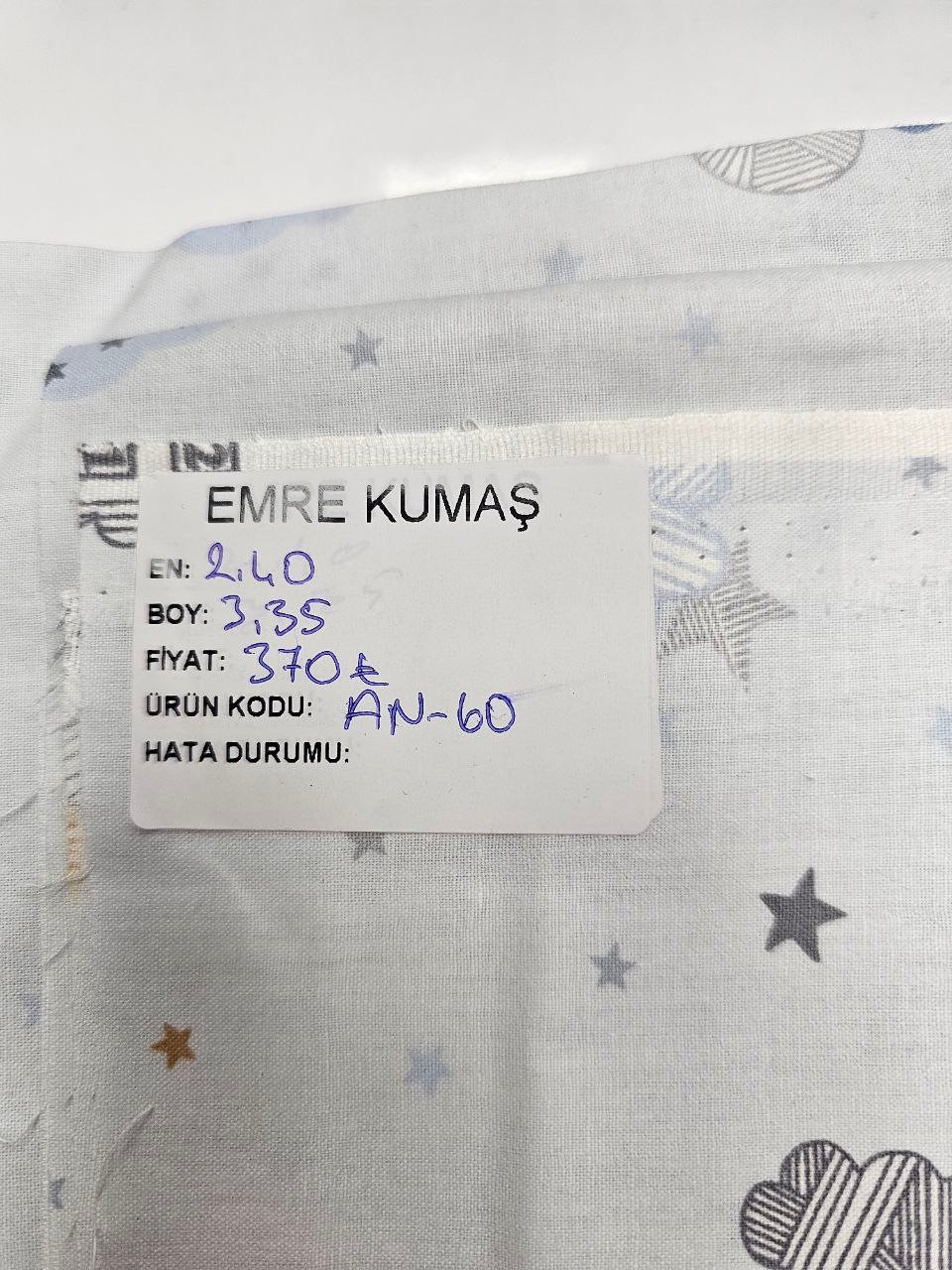 Mini Bulutlar Desenli Nevresimlik Poplin Kumaş
