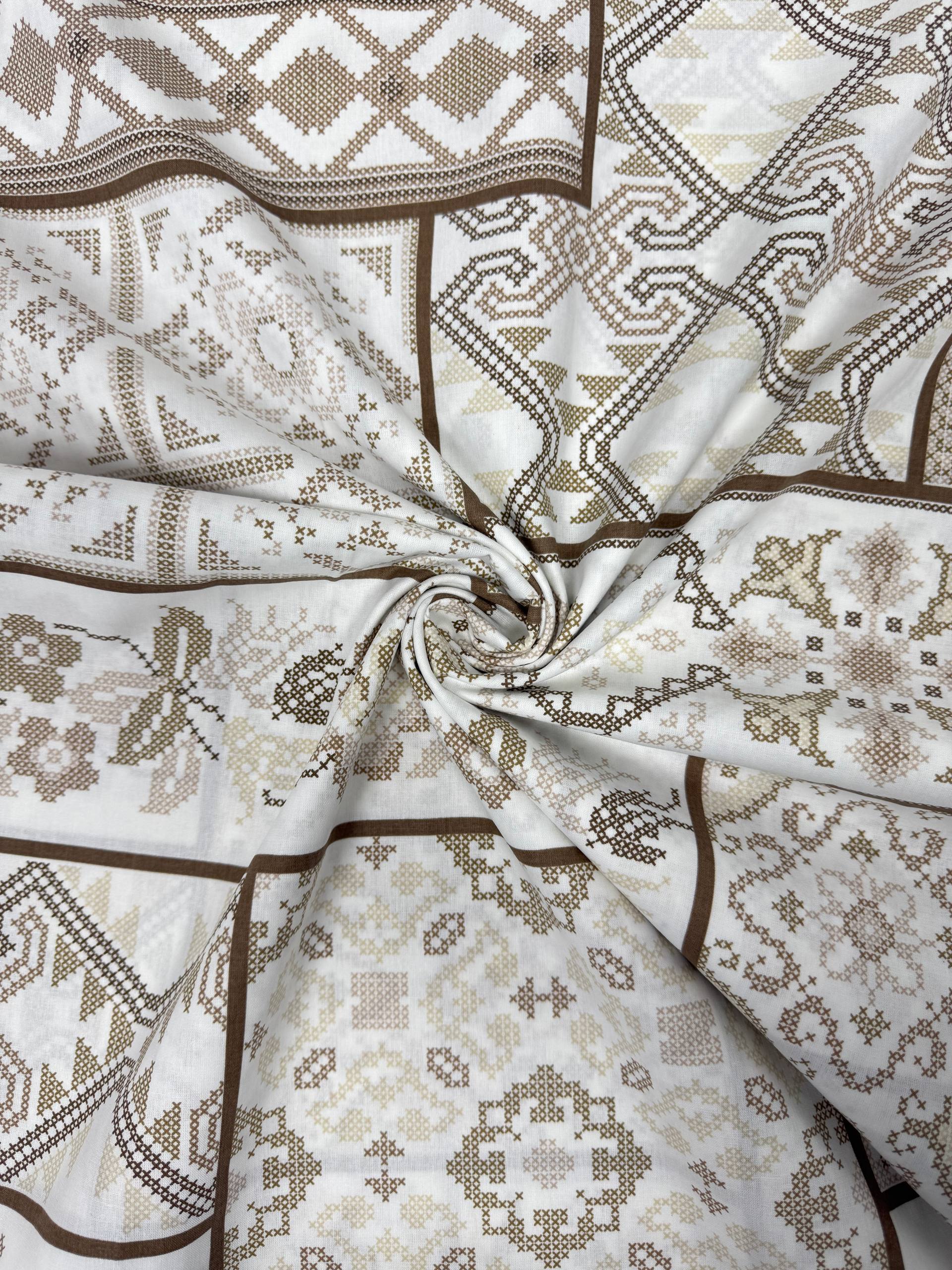 غطاء لحاف من قماش البوبلين القطني 100% بنقشة زهرة اللوتس المميزة