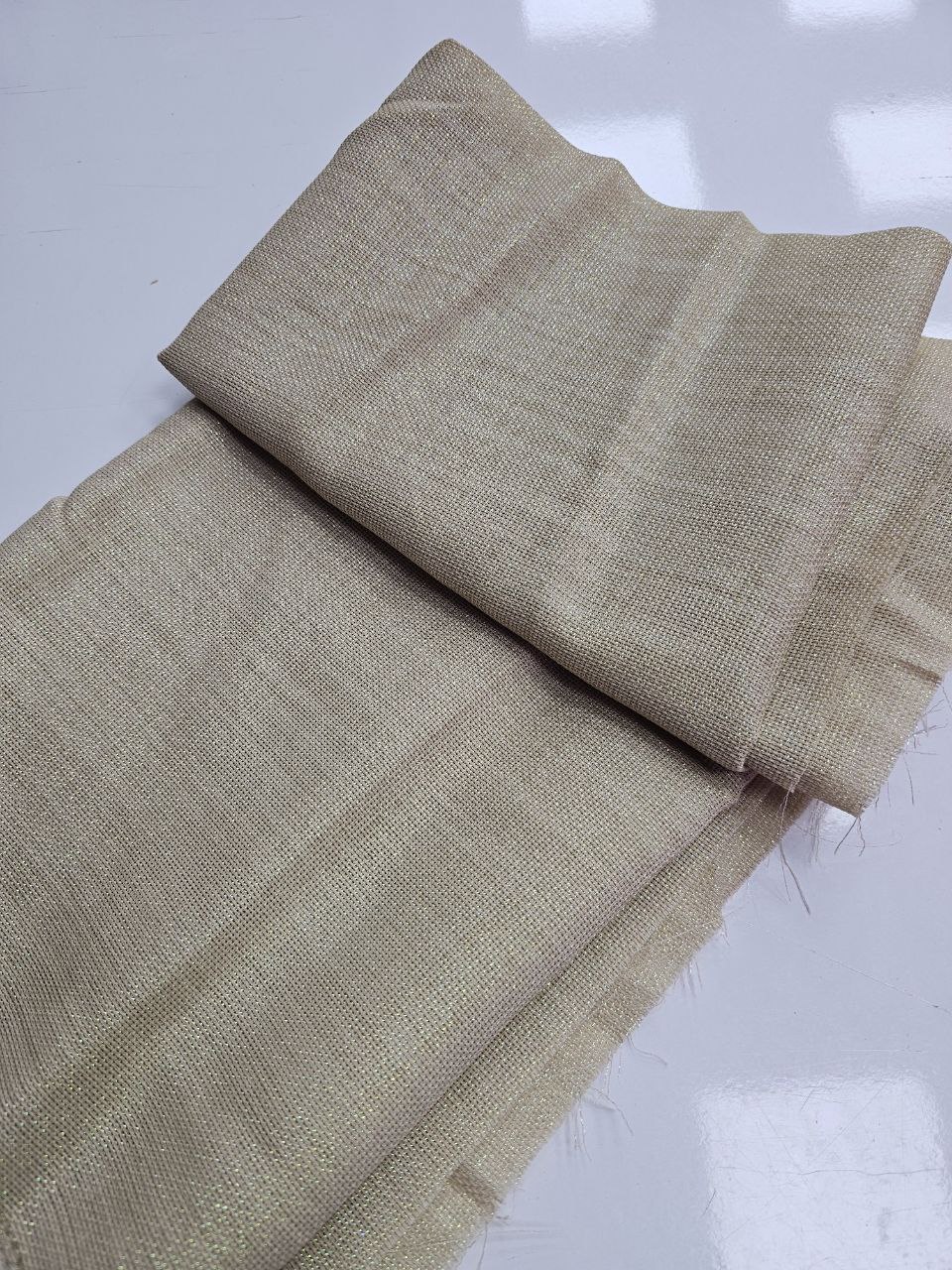 Glittery Burlap Color Linen Fabric