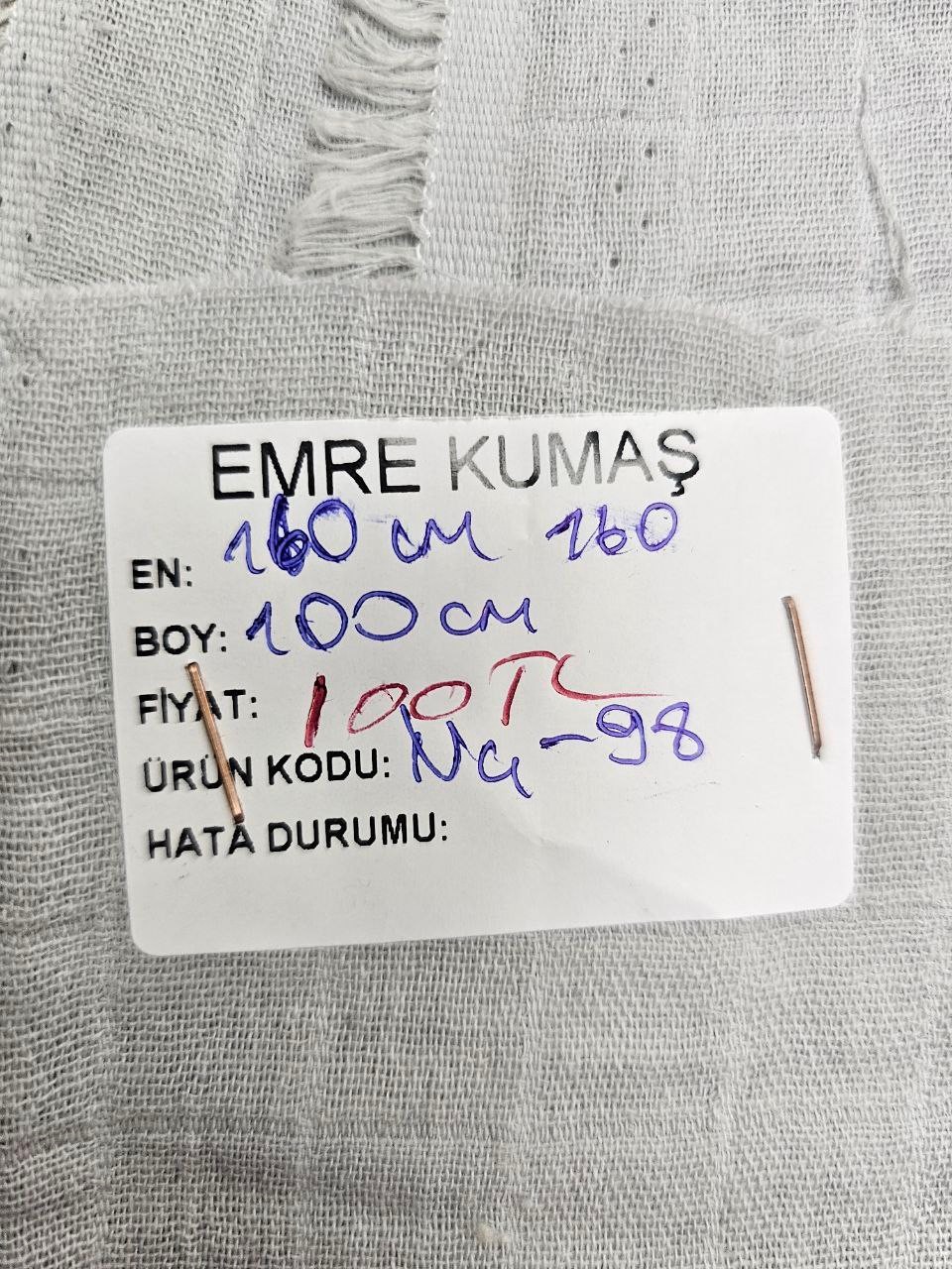 Gri Renk Kareli Müslin Bezi Kumaşı